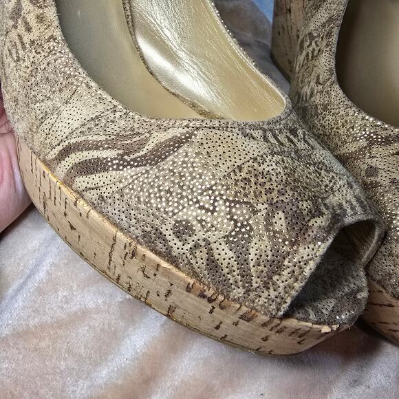 Stuart Weitzman cork sling back wedge 9.5 - Picture 12 of 14